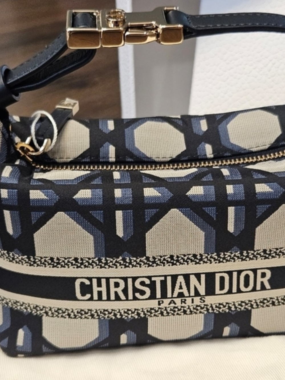 CHRISTIAN DIOR DiorTravel Nomad Pouch Oblique Navy Canvas Italy Box And Dust Bag - Picture 4 of 15